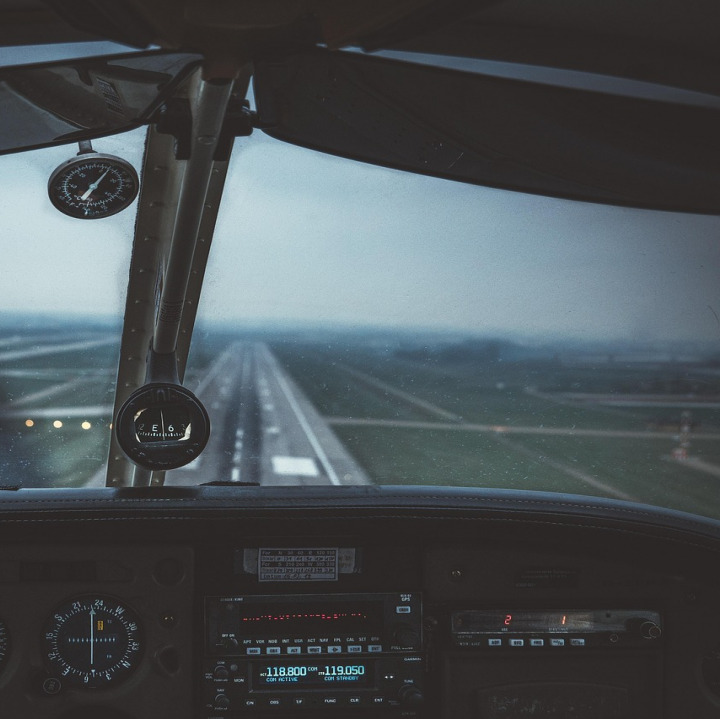cargo plane runway night